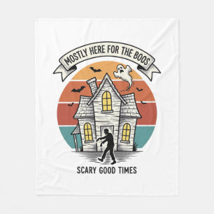 Haunted House Shirt Funny Vintage Halloween Scare Fleece Blanket
