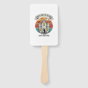 Haunted House Shirt Funny Vintage Halloween Scare Hand Fan