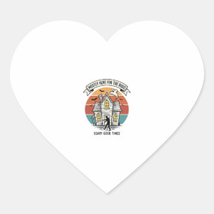 Haunted House Shirt Funny Vintage Halloween Scare Heart Sticker