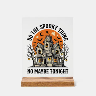 Haunted House Shirt Spooky Vintage Halloween Desig Acrylic Sign