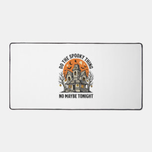Haunted House Shirt Spooky Vintage Halloween Desig Desk Mat