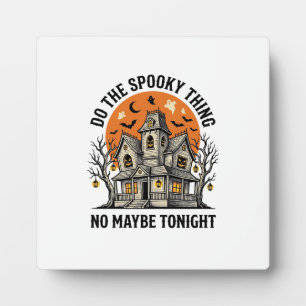 Haunted House Shirt Spooky Vintage Halloween Desig Plaque