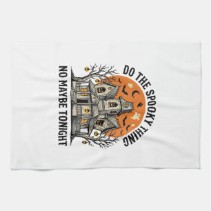 Haunted House Shirt Spooky Vintage Halloween Desig Tea Towel