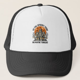 Haunted House Shirt Spooky Vintage Halloween Desig Trucker Hat