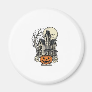 Haunted House Shirt Vintage Engraving Halloween De Magnet