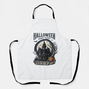 Haunted House Shirt Vintage Engraving Spooky Seaso Apron