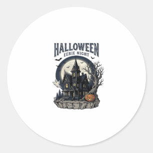 Haunted House Shirt Vintage Engraving Spooky Seaso Classic Round Sticker