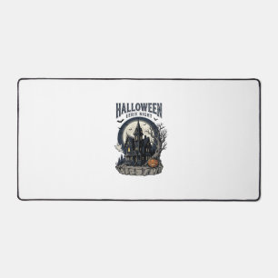 Haunted House Shirt Vintage Engraving Spooky Seaso Desk Mat