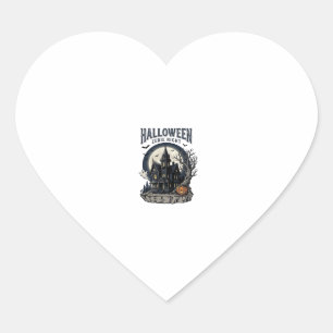 Haunted House Shirt Vintage Engraving Spooky Seaso Heart Sticker