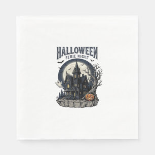 Haunted House Shirt Vintage Engraving Spooky Seaso Napkin