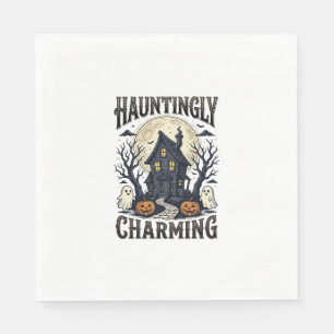 Haunted House Shirt Vintage Halloween Cottage Desi Napkin