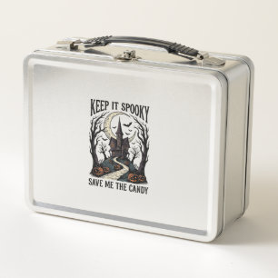 Haunted House Shirt Vintage Halloween Engraving Ar Metal Lunch Box
