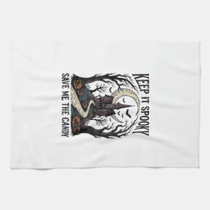 Haunted House Shirt Vintage Halloween Engraving Ar Tea Towel