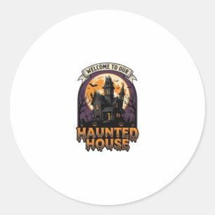 Haunted House Shirt Vintage Halloween Welcome Desi Classic Round Sticker
