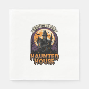 Haunted House Shirt Vintage Halloween Welcome Desi Napkin