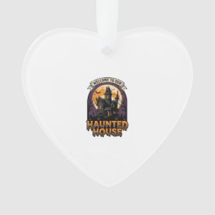 Haunted House Shirt Vintage Halloween Welcome Desi Ornament