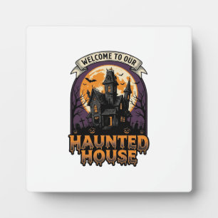 Haunted House Shirt Vintage Halloween Welcome Desi Plaque