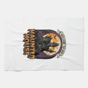 Haunted House Shirt Vintage Halloween Welcome Desi Tea Towel
