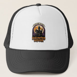 Haunted House Shirt Vintage Halloween Welcome Desi Trucker Hat
