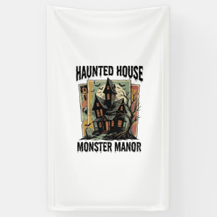 Haunted House Shirt Vintage Monster Manor Design Banner
