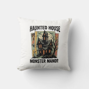 Haunted House Shirt Vintage Monster Manor Design Cushion