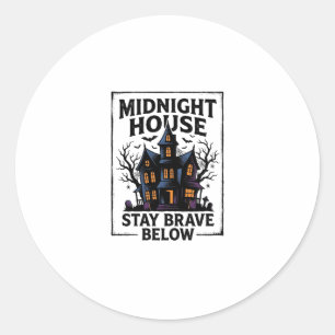 Haunted House Shirt Vintage Spooky Night Design_1 Classic Round Sticker