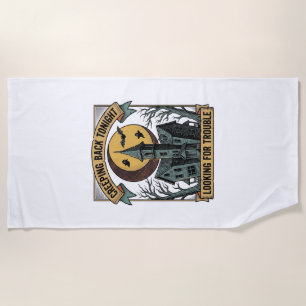 Haunted House Shirt with Engraved Spooky Manor Moo Beach Towel