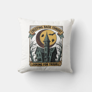 Haunted House Shirt with Engraved Spooky Manor Moo Cushion