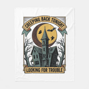 Haunted House Shirt with Engraved Spooky Manor Moo Fleece Blanket