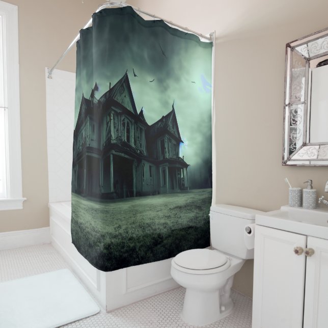 Haunted House Shower Curtain (In Situ)