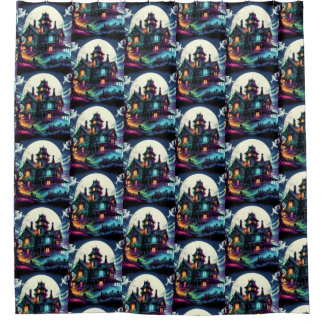 Haunted house shower curtain