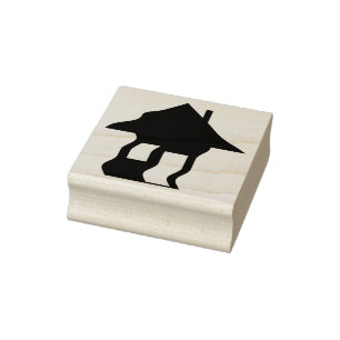 Haunted house silhouette art stamp