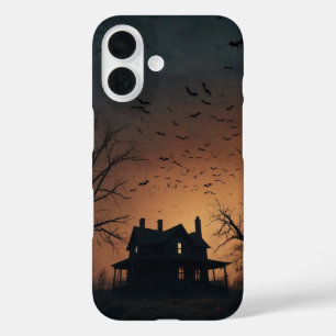 Haunted House Silhouette iPhone 16 Case