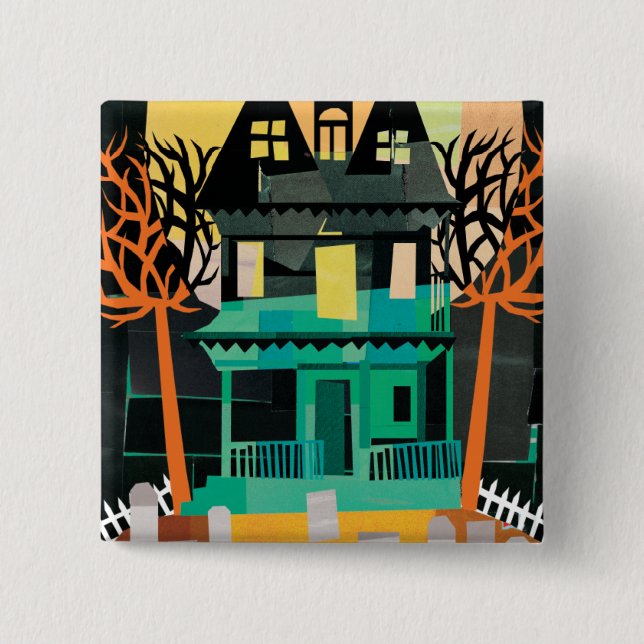 Haunted House Spooks 15 Cm Square Badge (Front)
