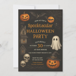 Haunted House Spooktacular Halloween Invitation