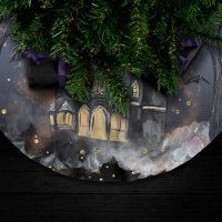 Haunted House | Spooky Full Moon Tree and Bats