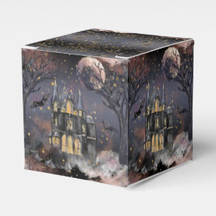 Haunted House   Spooky Full Moon Tree and Bats Favour Box
