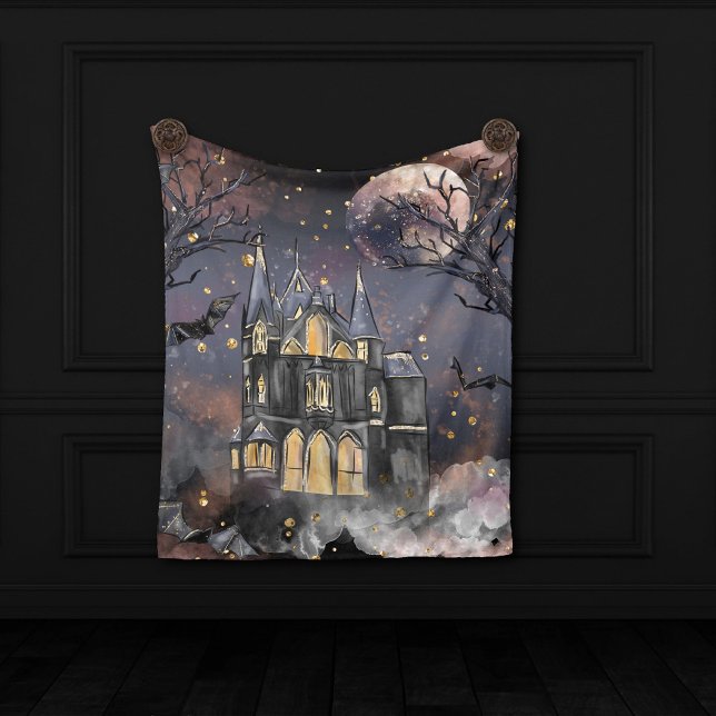 Haunted House | Spooky Full Moon Tree and Bats Tapestry (Creator Uploaded)