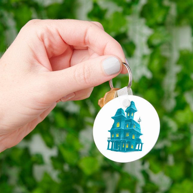 Haunted House Spooky Halloween Ghost Mansion Key Ring (Creator Uploaded)