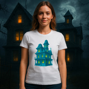 Haunted House Spooky Halloween Ghost Mansion T-Shirt
