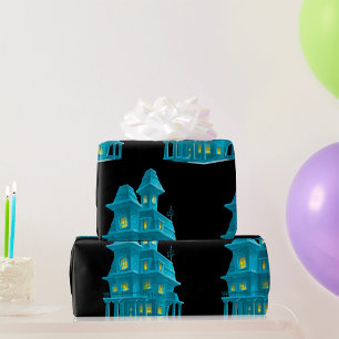 Haunted House Spooky Halloween Ghost Mansion Wrapping Paper
