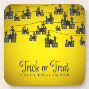 Haunted house string coaster
