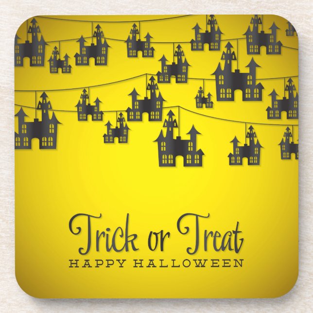 Haunted house string coaster (Front)