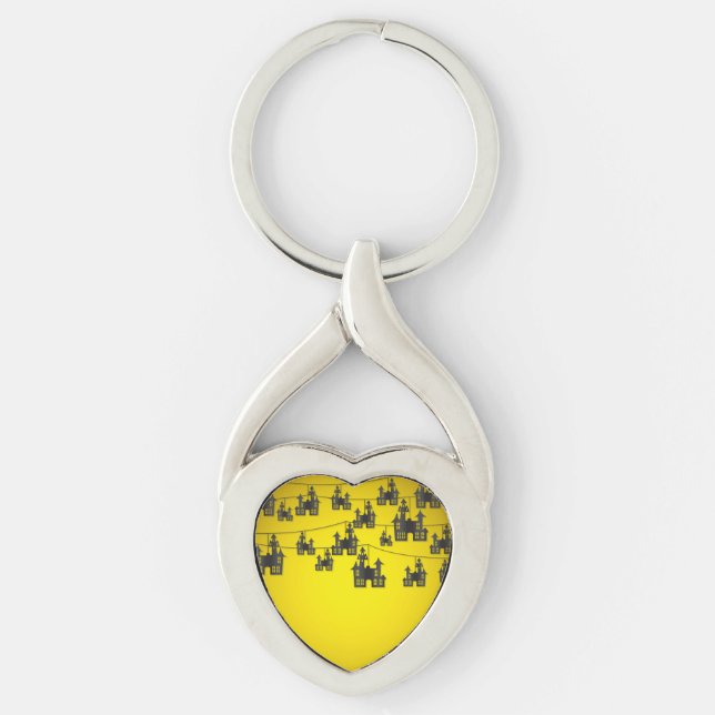 Haunted house string key ring (Front)