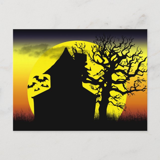 Haunted House Sunset Postcard (Front)