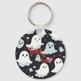 Haunted House Trick Treat Halloween Key Ring