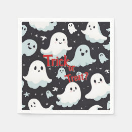 Haunted House Trick Treat Halloween Napkin
