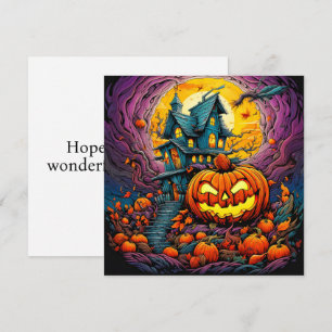 Haunted House Under the Full Moon Card