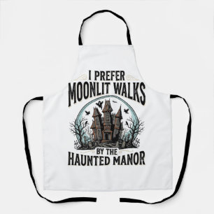 Haunted House Walks Funny Vintage Halloween Tee Apron