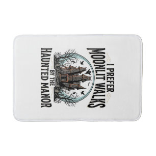 Haunted House Walks Funny Vintage Halloween Tee Bath Mat